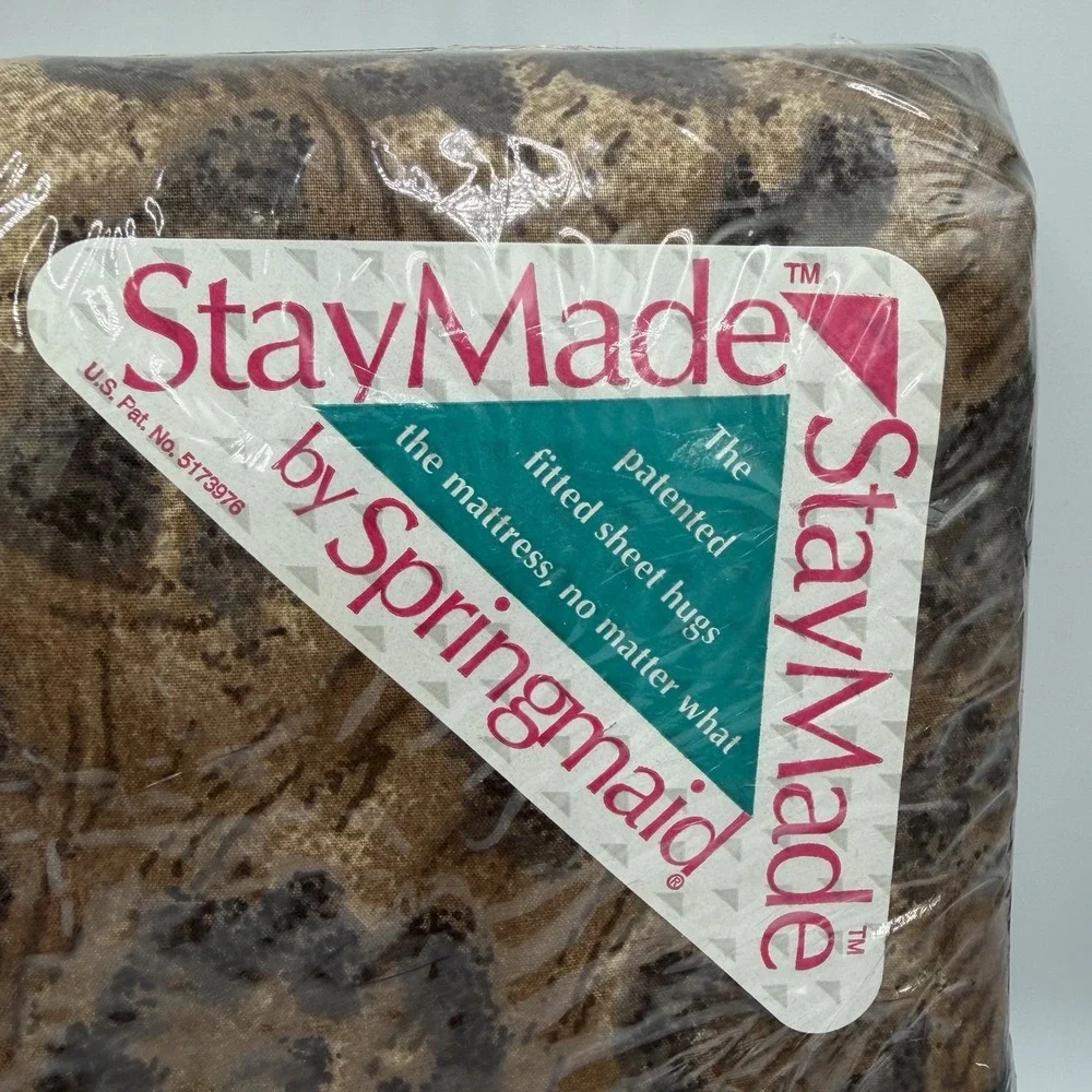 NEW Vintage Animal Print BILL BLASS Springmaid 200 Ct Percale Twin Sheet Set